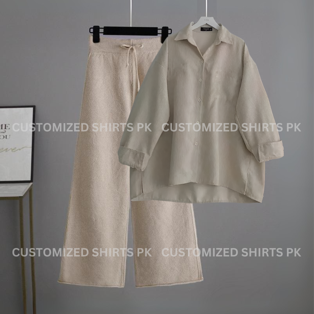 Beige Button Down & Beige Flapper