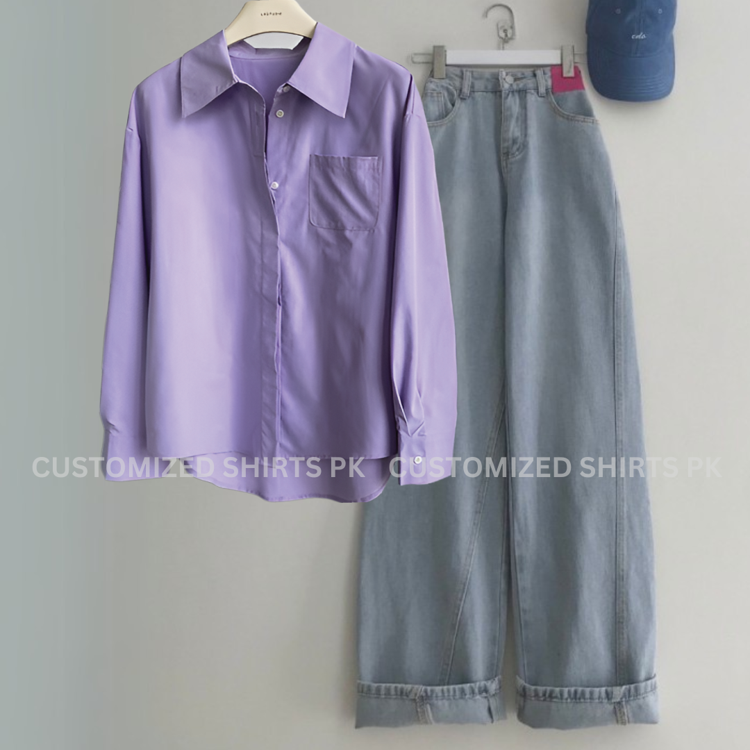 Lalic Button Down Shirt With Ice Blue Jeans