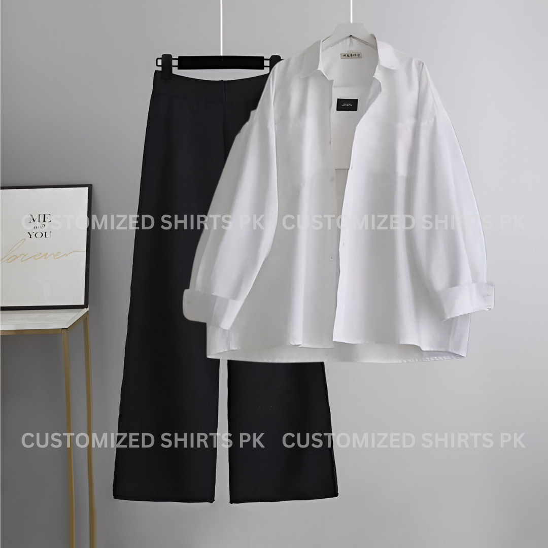 White Button Down & Black Flapper