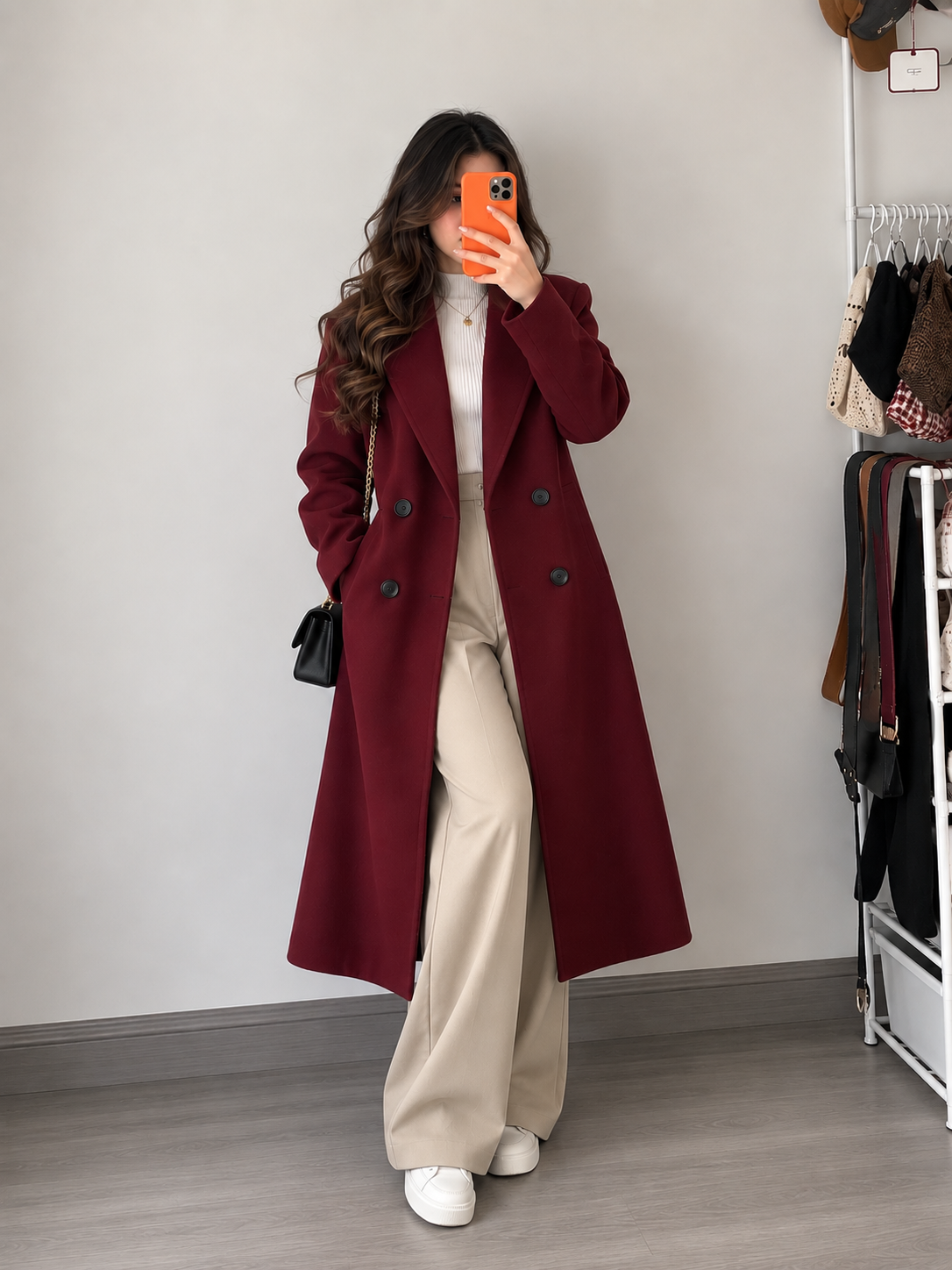 Verona Maroon Long Coat