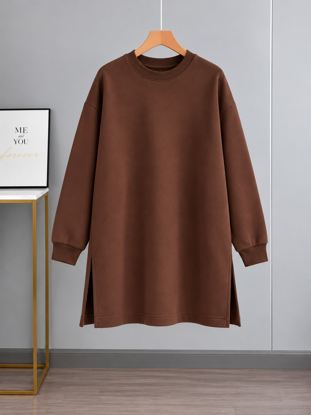 Plain Brown Long Sweatshirt