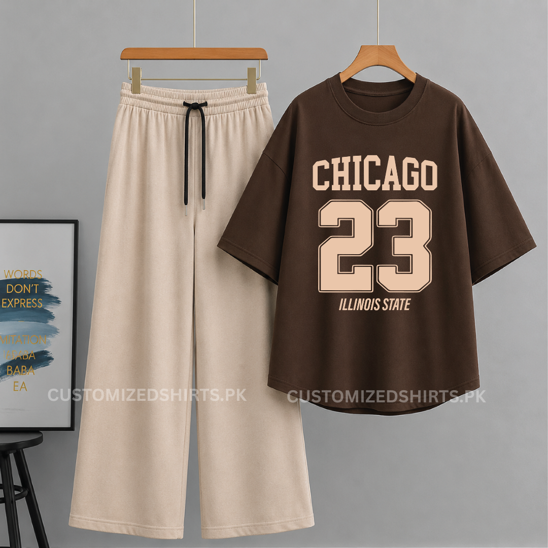 Chicago Brown Oversized & Beige Flapper