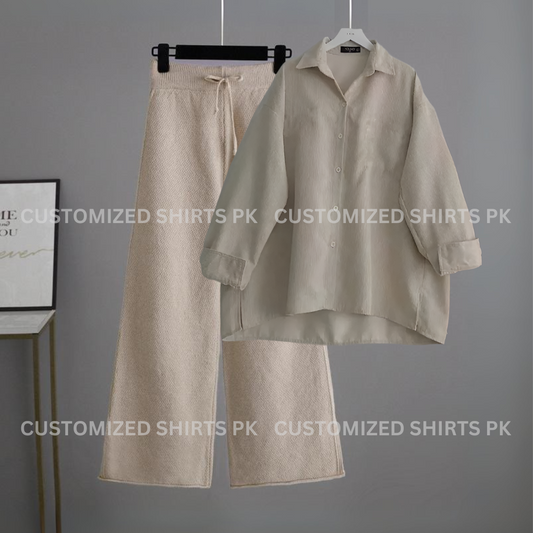 Beige Button Down & Beige Flapper