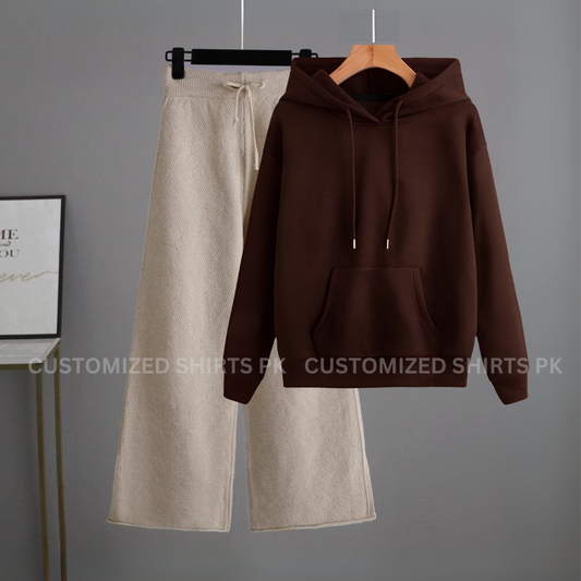 Brown Hoodie & Beige Flapper