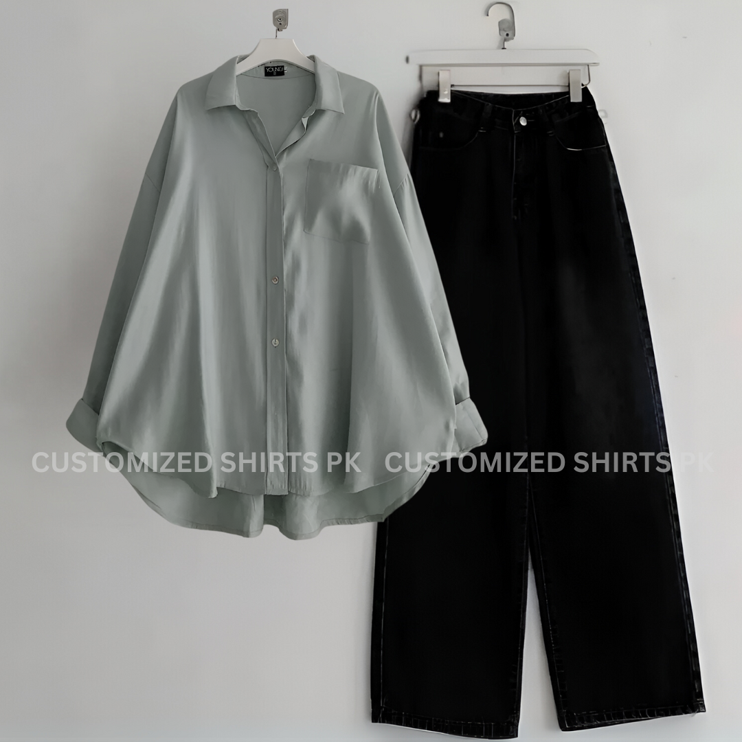 Grey Button Down Shirt With Black Jeans