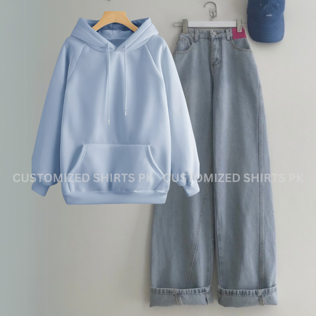 Sky Hoodie & Ice blue Jeans