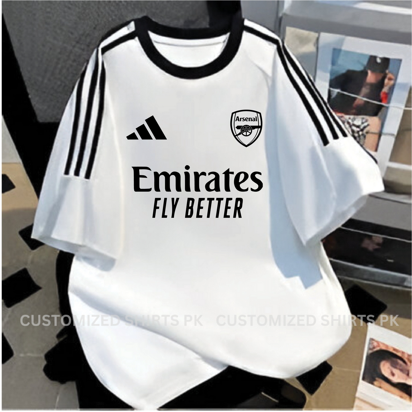 Emirates Printed White  Oversized T-shirt