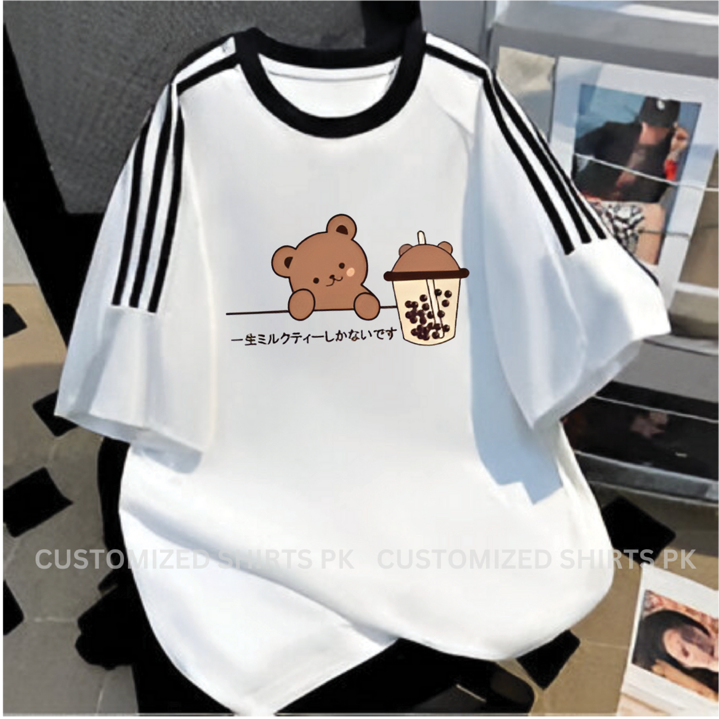 Cute Bear White Oversized T-shirt
