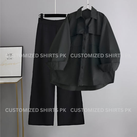 Black Button Down & Black Flapper