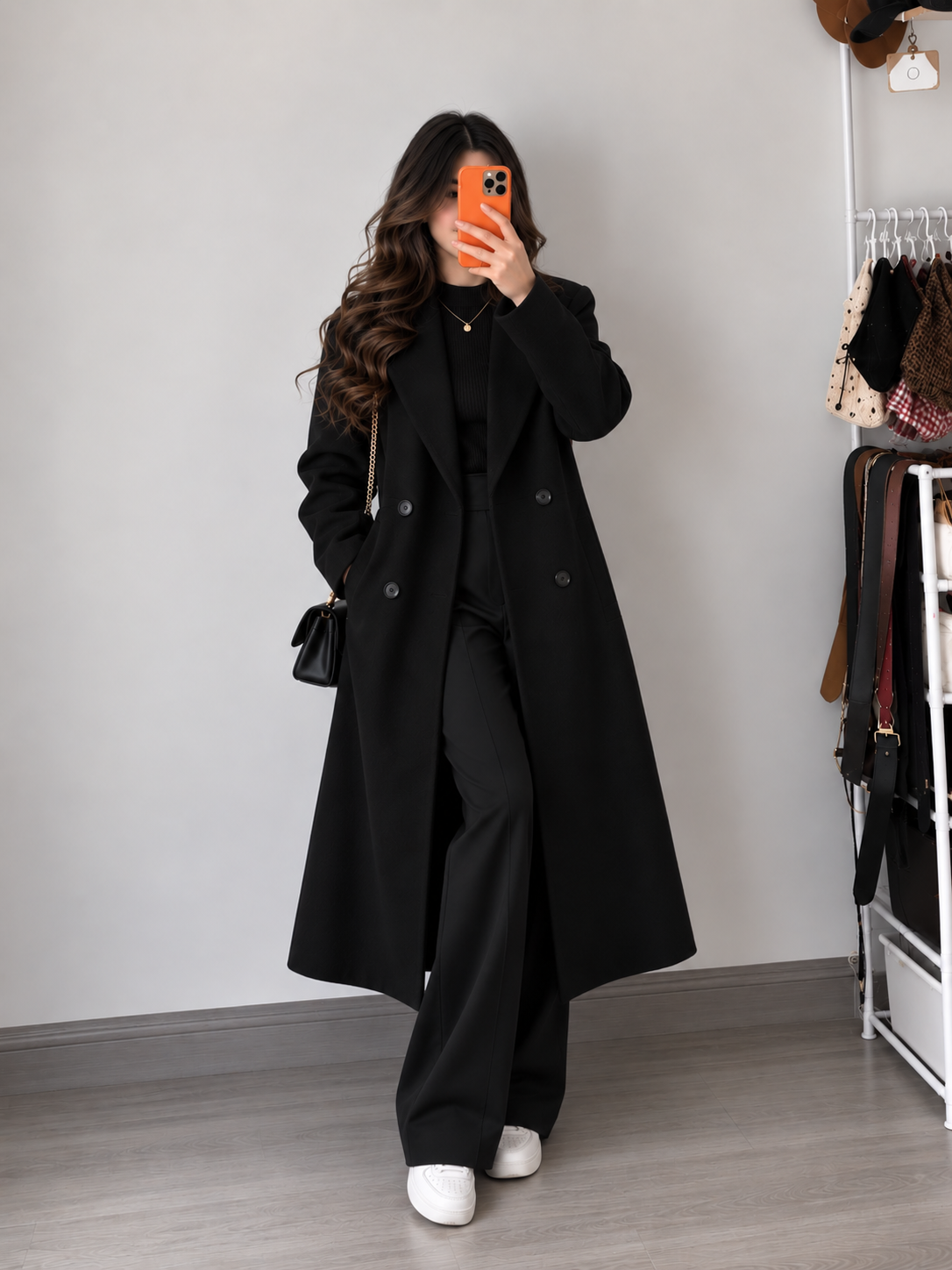 Midnight Black Long Coat