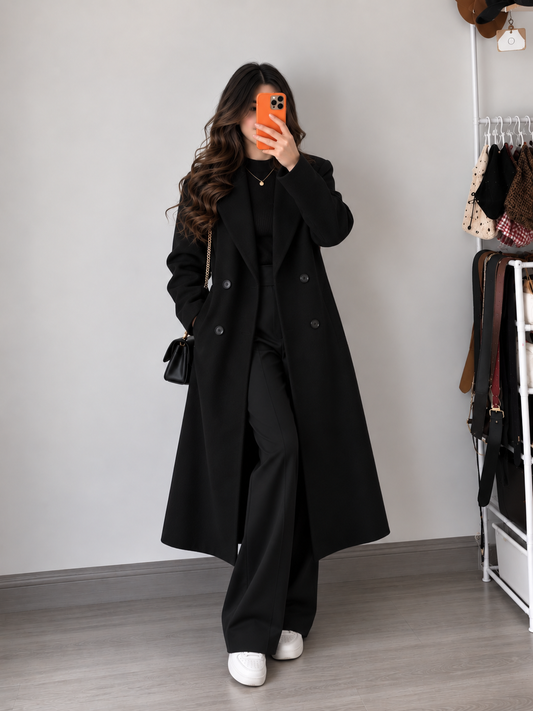 Midnight Black Long Coat