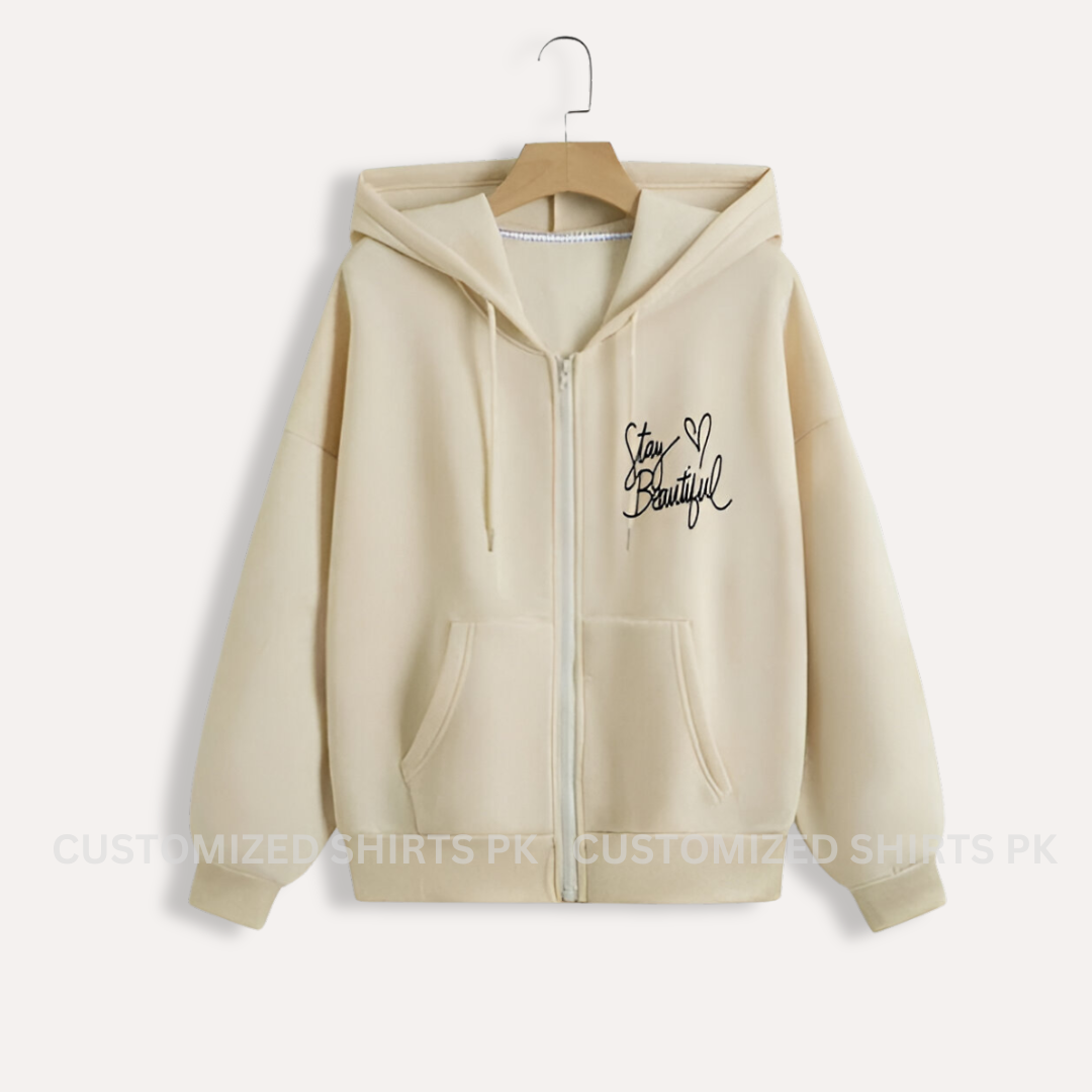 Stay Beautiful Beige Zipper