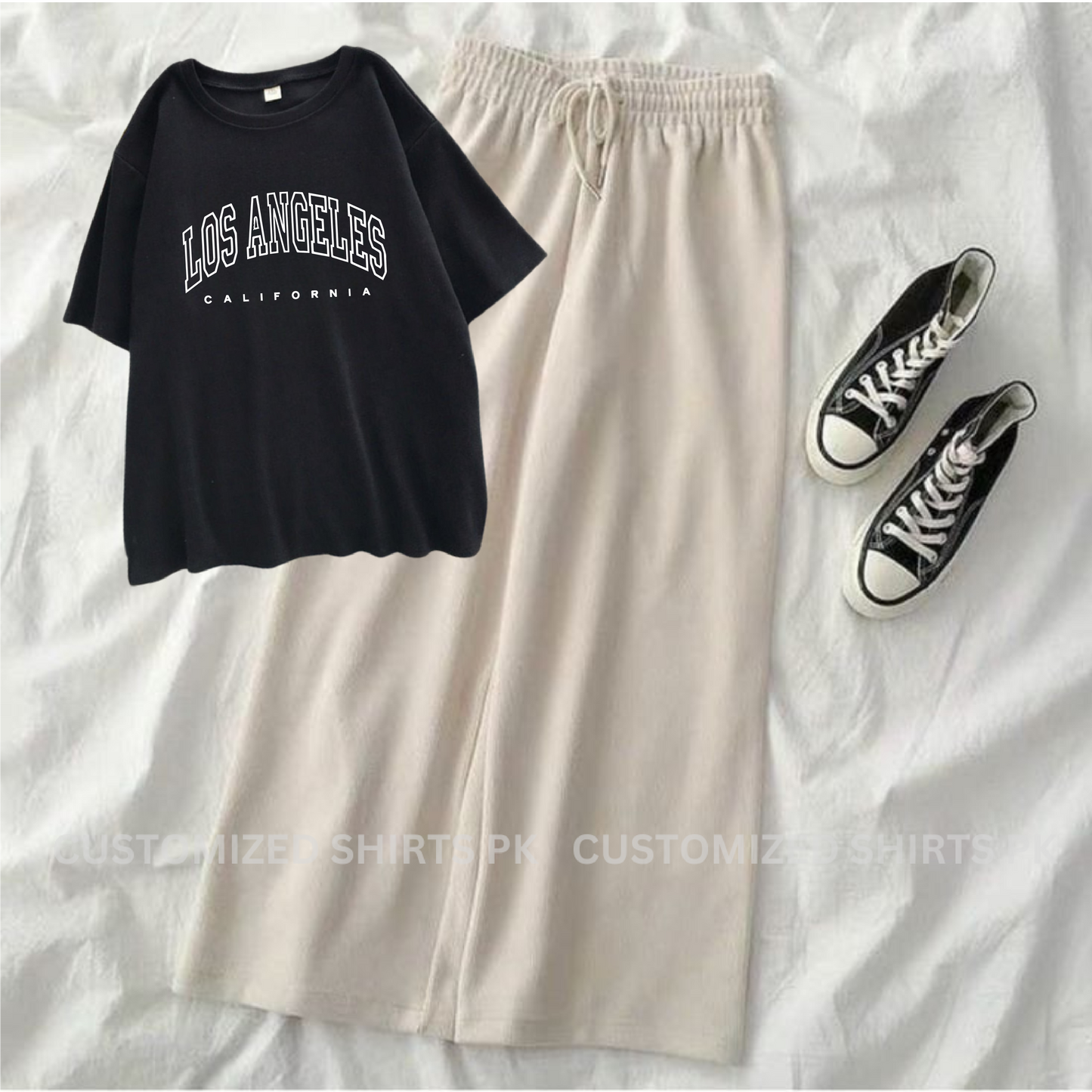 LA Tee & Beige Flapper