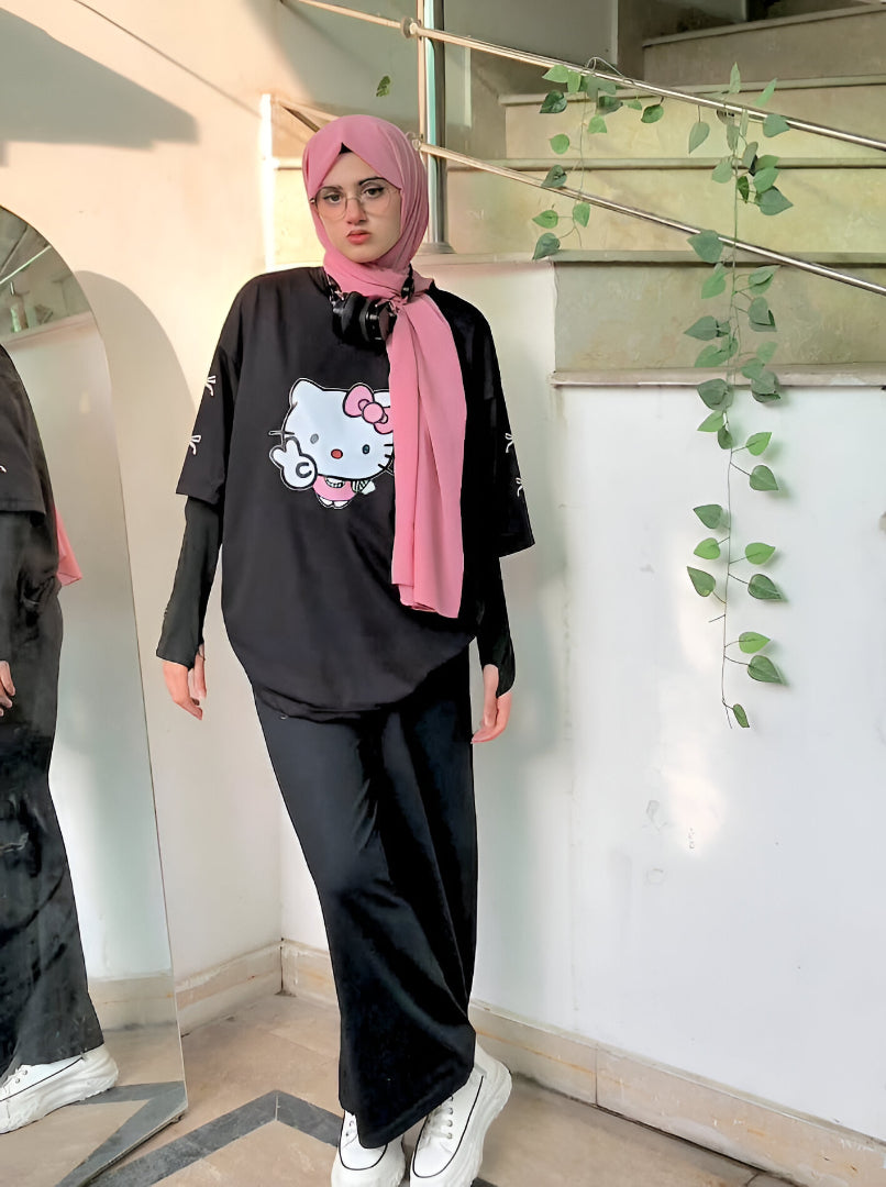 Pookie Black Tee & Black Flapper